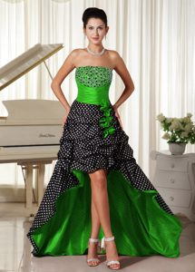 Zipper Special Fabric Beaded High-low Homecoming Cocktail Dresses for Women