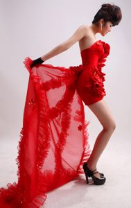 Hot Red Strapless Homecoming Cocktail Dress