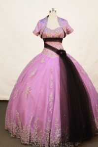 Affordable Strapless Lavender Appliqued Quinceanera Dress Popular in 2013