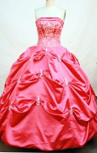 Modest Strapless Quinceanera Dress with Embroidery Popular in 2013
