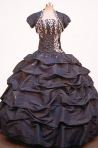 Modest Ball Gown Strapless Brown Quinceanera Dress with Pick Ups