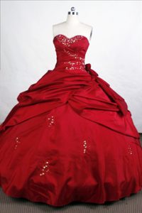 Trendy Beading Sweetheart Ball Gown Quinceanera Dresses in Wine Red