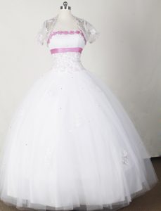Good Quality Strapless Sweet Sixteen Quinceanera Dresses in White with Beading