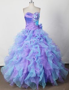 Dressy Ball Gown Sweetheart Quinceanera Gown with Ruffled Layers with Beading