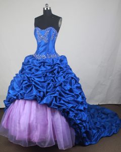 Luxurious Ball Gown Sweetheart Blue and Lavender Quinceanera Dress for Cheap