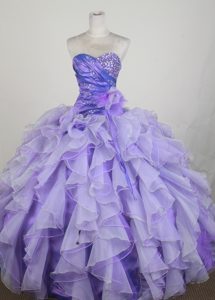 Gorgeous Sweetheart Lavender Dress for Quinceanera Dress with Ruffled Layer