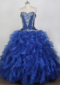 Classical Sweetheart Blue Quinceanera Dresses with Ruffled Layers for Cheap