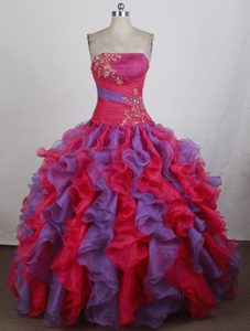 Luxurious Colorful Strapless 2013 Quinceanera Dresses with Ruffled Layers