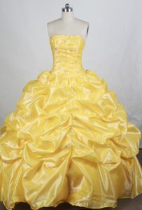 Brand New Ball gown Strapless Sweet 16 Quinceanera Dresses with Pick-ups