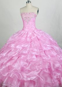 2013 Beautiful Strapless Beaded and Ruched Quinceanera Dress on Promotion