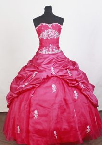 Hot pink Sweetheart and Organza Sweet 15 Dresses with Appliques