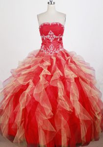 Wholesale Red Strapless Quinceanera Dresses with Appliques and Beading