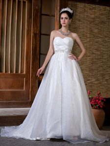 Sweetheart and Organza Bridal Dresses with Beading and Ruching