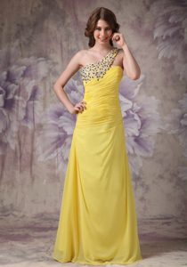Yellow One Shoulder Cheap Women s Evening Dresses