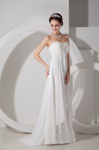 Empire Sweetheart Chiffon Evening Dresses with Appliques on Promotion
