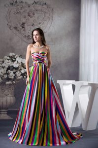 Muti-Color Sweetheart Perfect Evening Dress Patterns with Sweep Train