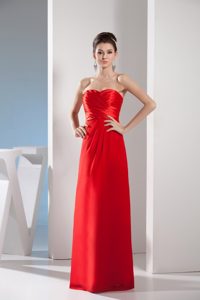 Sweetheart Cute and Chiffon Evening Gown Dress in Red