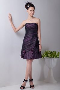 Purple Strapless Evening Gown Dresses in Knee-length