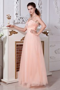 Sweetheart Evening Gown Dresses with Beadings in Light Peach on Promotion