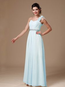 Chiffon One Shoulder Beaded Prom Gown Dress on Sale