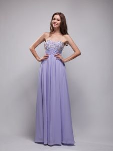 Elegant Empire Strapless Chiffon Prom Dresses with Beading on Wholesale Price
