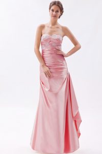 Pretty Sweetheart Prom Dress with Appliques and Ruches in Baby Pink
