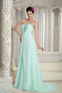 Sweetheart Apple Green Plus Size Prom Graduation Dress with Beads