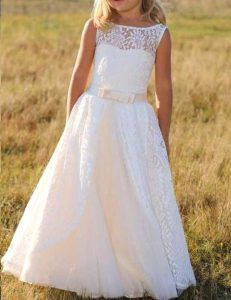 Enchanting White Sleeveless Lace Zipper Flower Girl Dresses for Less for Party and Wedding Party