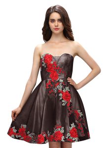 Custom Made Knee Length Multi-color Prom Dresses Sweetheart Sleeveless Zipper
