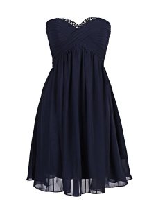 Super Navy Blue Sleeveless Chiffon Zipper Celebrity Inspired Dress for Prom and Party