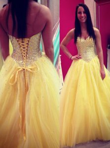 Beautiful Sleeveless Sequins Lace Up Prom Party Dress