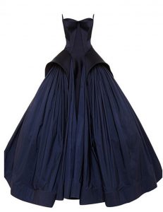 Customized Sleeveless Floor Length Ruching Zipper Prom Gown with Navy Blue