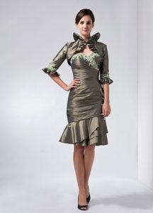 Olive Green Sweetheart Mother of the Bride Dresses with Appliques