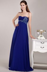Elegant Strapless Formal Prom Dress with Beading in Royal Blue