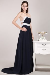 Pretty Black Empire Backless Beaded Sweetheart Dress for Prom