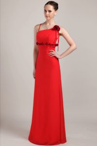 Fabulous Red Zipper-up Prom Dress for Women in Long with Flowers
