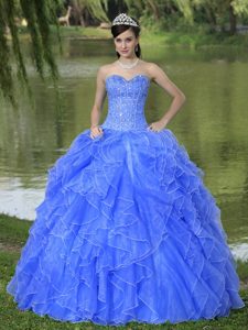 Beaded Ruffles Layered Decorated Famous Quince Dress with Sweetheart