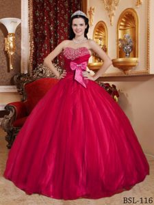Classical Red Sweetheart Tulle and Quinceaneras Dresses under 200