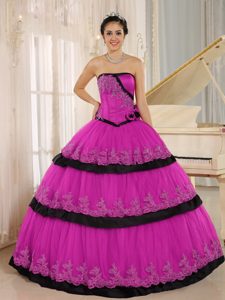 Timeless Hot Pink Quinceaneras Dresses with Lace-up