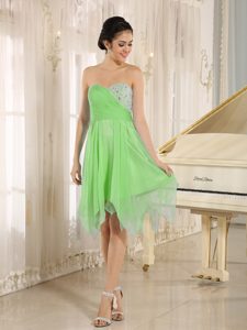 Sweetheart Mini Beaded Knee-length Cheap Prom Dresses in Spring Green