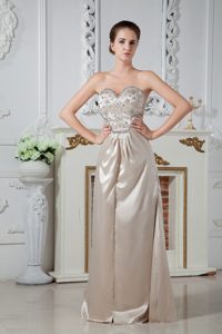 Champagne Empire Sweetheart Cute informal Prom Dresses in Long
