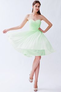 Light Green Empire Sweetheart Chiffon Prom Dresses for Graduation with Pleats