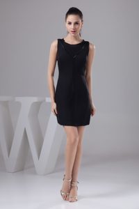 2013 Simple Black Scoop Short Prom Dresses for Party Most Popular