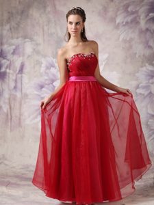 Customize Red Sweetheart Holiday Dress Patterns in Fuchsia with Sashes