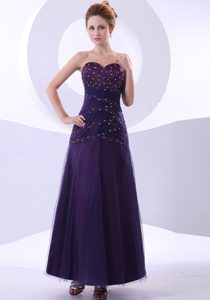 Discount Purple Plus Size Holiday Dresses with Beading and Taffeta