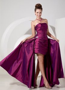 Appliques Ruched Purple 2015 New Arrival Holiday Party Outfits