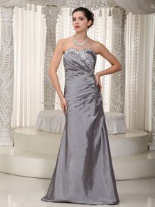 Appliques Beading Elastic Woven Satin Ruched Gray Office Holiday Party Outfits