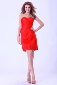 Popular Sweetheart Red Designer Homecoming Dress in Mini-length