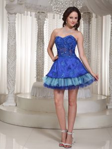 Best Seller A-line Zipper-up Organza Celebrity Homecoming Dresses in Blue
