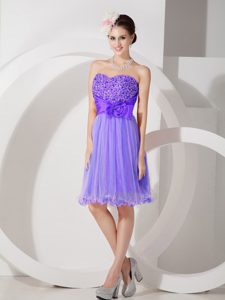 Custom Made Purple A-line Sweetheart Short Celebrity Homecoming Dress with Bow